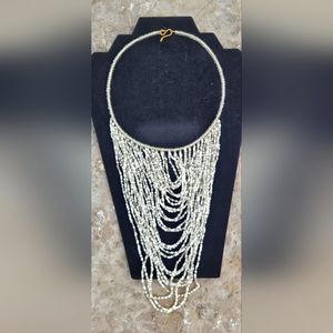 Necklace,  Beaded necklace,  White color necklace, African beaded necklace